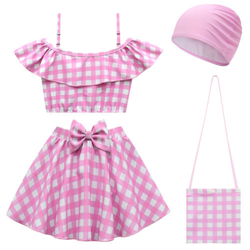 Real-life Movie Swimwear Girl Plaid Fancy Dress Cartoon Princess Costume PQ20365