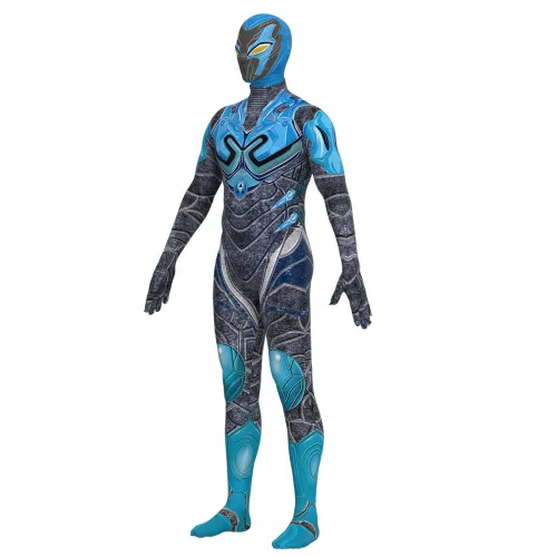 Blue Beetle Costume Halloween Super Hero Jaime Reyes Cosplay Uniform PQ10018