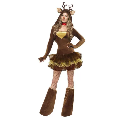 Christmas Moose Costume Women Elk Uniform Sexy Clubwear Xmas Reindeer Fancy Dresses PQ1039 [OUT OF STOCK]