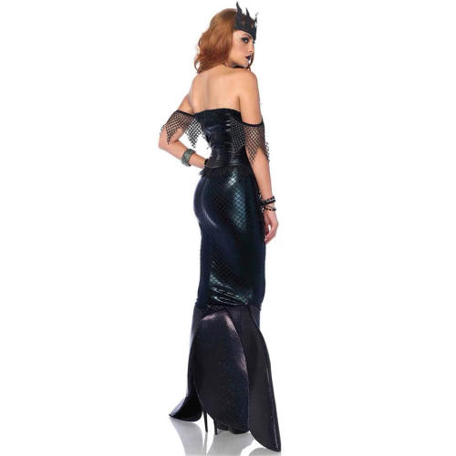 Halloween Mermaid Witch Costume Woman PVC Carnival Fancy Dress PQ9006