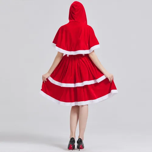 Plush Christmas Dress Women Sexy Fur Xmas Costume PQ1201
