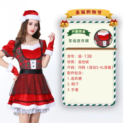 Wholesale Christmas Costume For Women Sexy Plush Xmas Fancy Dress PQ3243C
