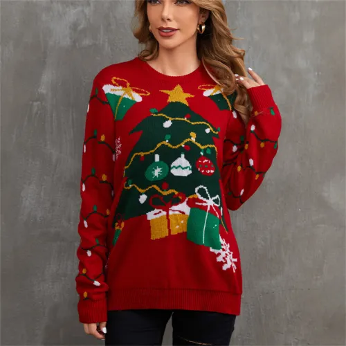 Christmas Sweaters Women Long Sleeve Santa T-shirt Xmas Tops PQC041