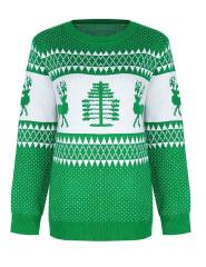 Christmas Tree Sweaters Women Long Sleeve Santa Winter T-shirt Xmas Tops PQC041B