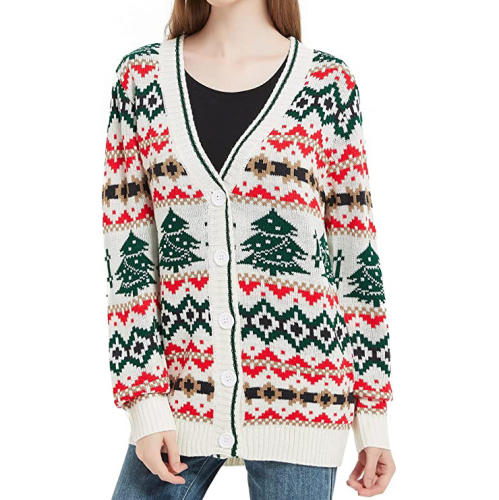 Christmas Elk Knitwear Women Long Sleeve Moose Sweaters Xmas Tops PQC040