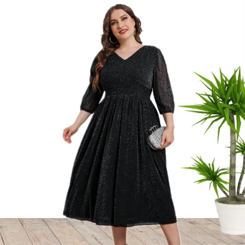 Elegant Plus Size Lace Dress For Women Wholesale Evening Dresses PQ0213