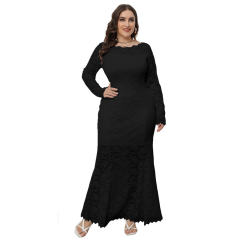 Sexy Plus Size Lace Dress For Women Elegant Evening Dresses PQ0208