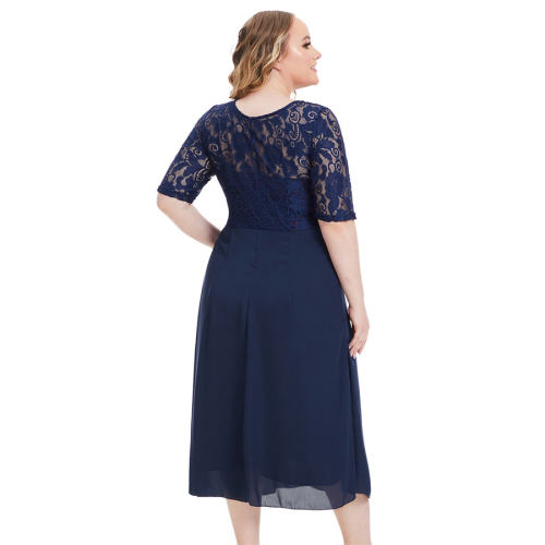 Wholesale Half Sleeve Midi Dress For Women Elegant Lace Dresses PQ0098
