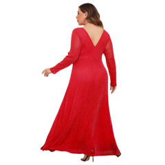 Plus Size Casual Dress For Women Elegant Mesh Evening Dresses PQ0215