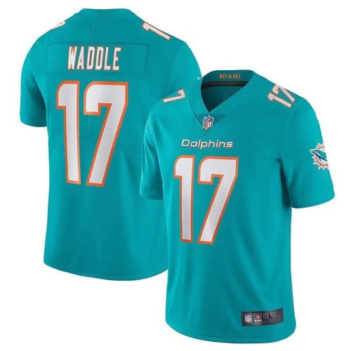 NO 17 Jaylen Waddle Jersey NFL Dolphins Tops American Football Fan Apparel PQNFL033