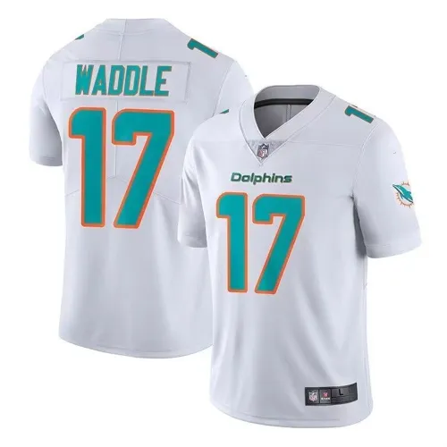 NO 17 Jaylen Waddle Jersey NFL Dolphins Tops American Football Fan Apparel PQNFL033