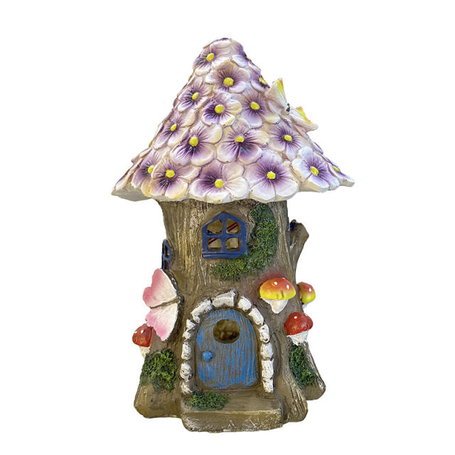 Treehouse Home Ornament Solar LED Resin Garden Lamp PQ2565