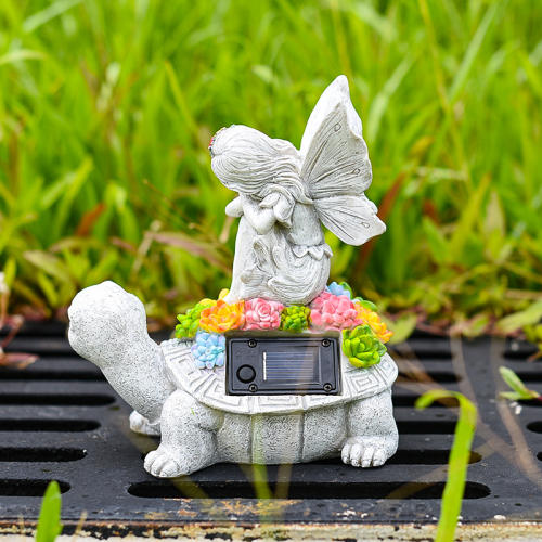 Turtle Solar Resin Ornament Garden Angel LED Lamp PQ2628