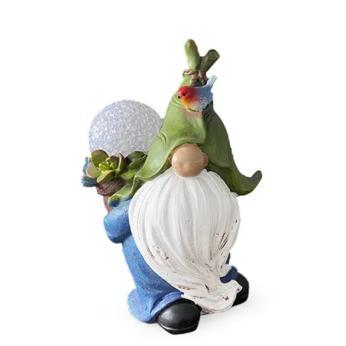 Old Elf Solar Outdoor Ornament Resin Garden LED Lamp PQ9388