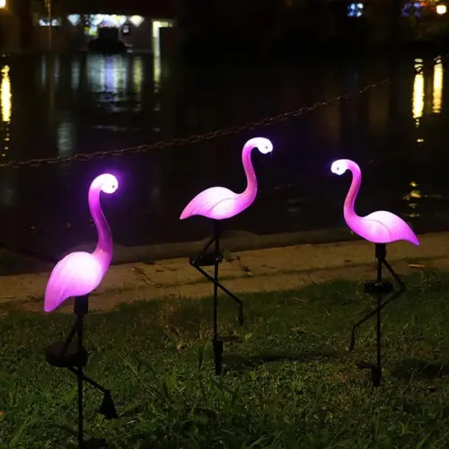 Solar Flamingo Plastic PP Ornament Garden LED Lamp PQ4450
