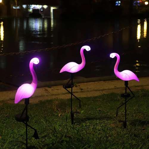 Solar Flamingo Plastic PP Ornament Garden LED Lamp PQ4450