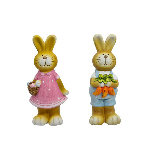 2PCS Rabbit Ceramic Home Ornaments Bunny Outdoor Crafts PQ2888