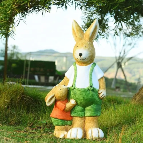 Rabbit Family Resin Home Ornaments Outdoor Crafts PQ0017