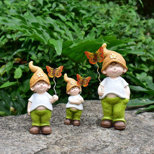 3PCS Garden Boy Ceramic Home Ornaments Outdoor Crafts PQ2136B