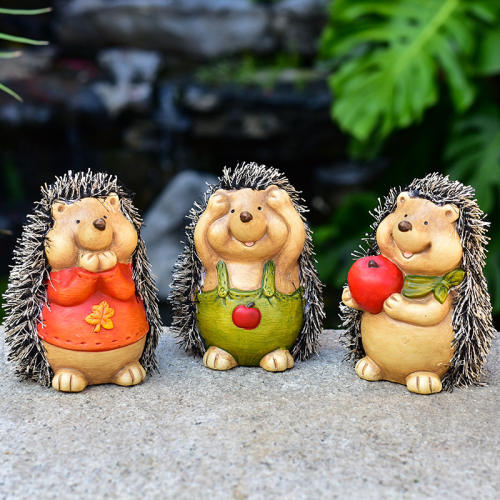3PCS Hedgehog Ceramic Home Ornaments Outdoor Crafts PQ1299