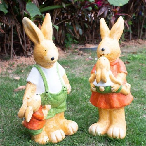 Rabbit Family Resin Home Ornaments Outdoor Crafts PQ0017