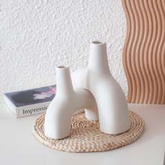 2PCS Ins Matte Ceramic Vase Handmade Decoration Home Ornaments PQ339