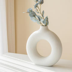 Ceramic Circle Vase Handmade Decoration Home Ornaments PQ73469