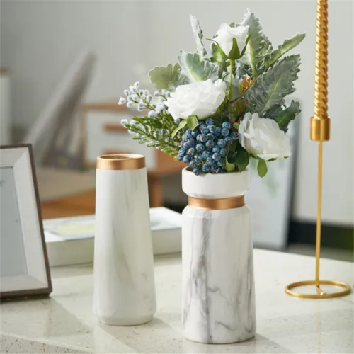 Outline in Gold Ceramic Vase Home Ornaments Handmade Decoration PQ5656