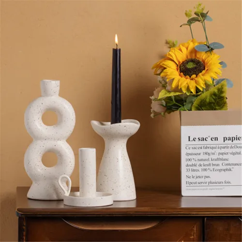 Handmade Candlestick Ceramic Festival Decoration Home Ornaments PQ30643
