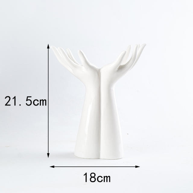 Simple Hands Ceramic Vase Home Ornaments Handmade Decoration PQ14871