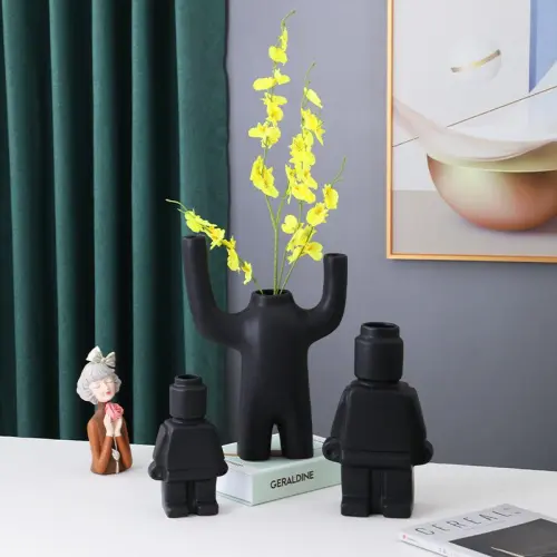 Robot Home Ornaments Ceramic Vase Handmade Decoration PQ5770