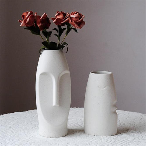 Abstract Head Home Ornaments Ceramic Vase Handmade Decoration PQ2845