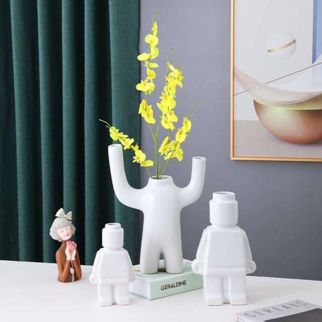 Robot Home Ornaments Ceramic Vase Handmade Decoration PQ5770