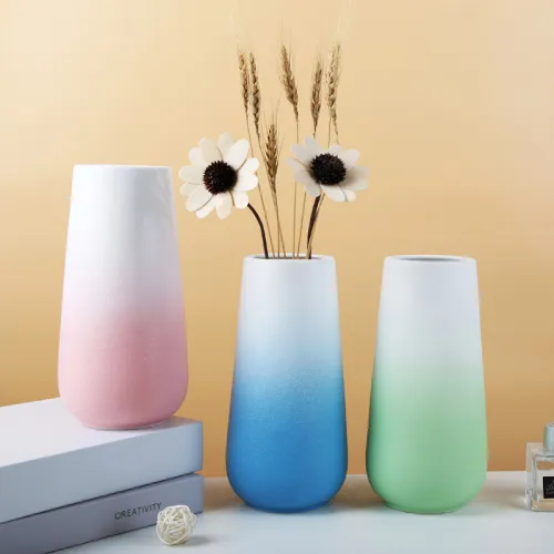 Gradient Color Home Ornaments Ceramic Vase Handmade Decoration PQ44010