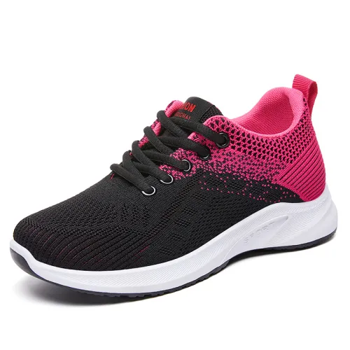 Wholesale Female Flyknit Sport Shoes Casul Shoes Womens Mesh Sneakers PQ-G-S51