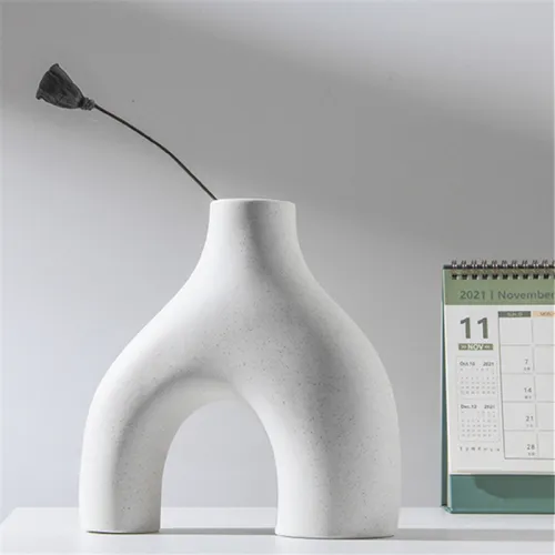 Abstract Home Ornaments Ceramic Vase Handmade Decoration PQ2541