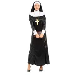 Spooky Nun Costume Dead Halloween Outfit Masquerade Party Uniform PQ5527A
