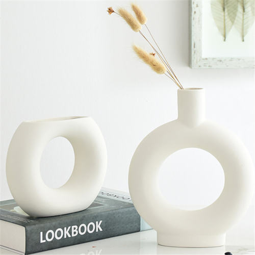 Simple Circle Ceramic Vase Handmade Table Decoration Home Ornaments PQ79868