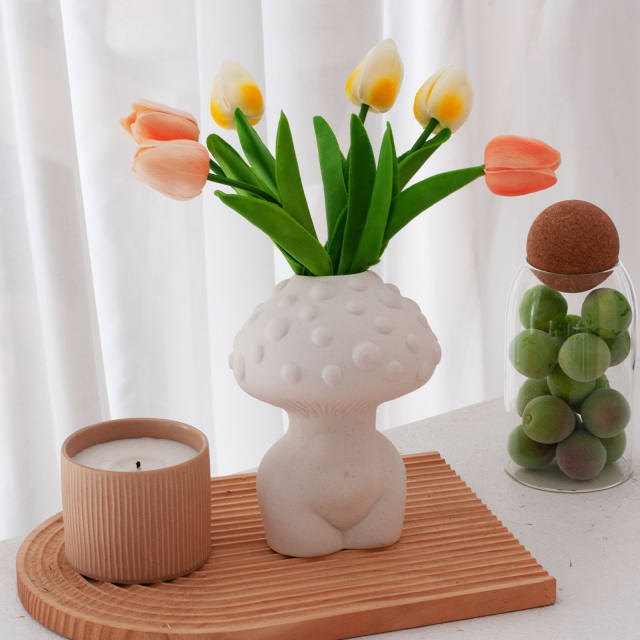 Mushroom Body Home Ornaments Ceramic Vase Handmade Decoration PQ83057