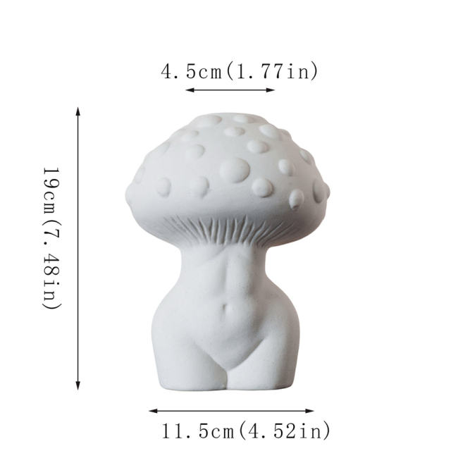 Mushroom Body Home Ornaments Ceramic Vase Handmade Decoration PQ83057