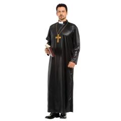 Priest Costume Dead Father Halloween Outfit Masquerade Party Uniform PQ5527B