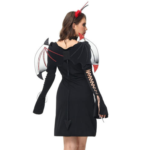 Halloween Evil Witch Costume Carnival Devil Fancy Dress For Woman PQ3402