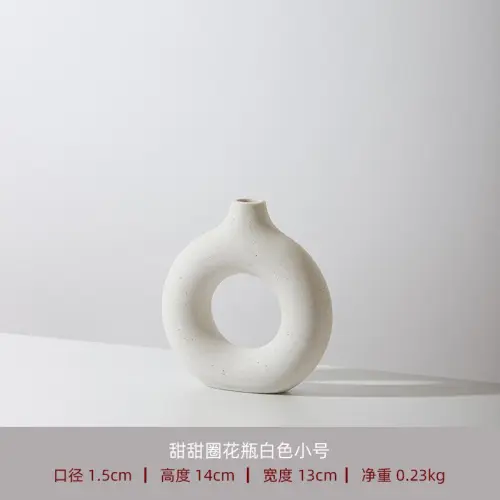 Simple Circle Ceramic Vase Handmade Christmas Decoration Home Ornaments PQ6563
