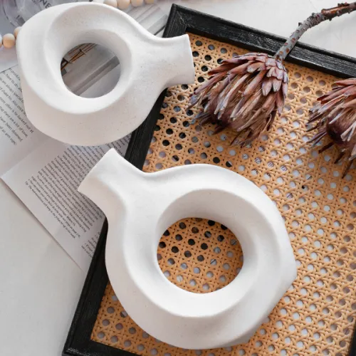 Rotate Circle Ceramic Vase Handmade Christmas Decoration Home Ornaments PQ0082