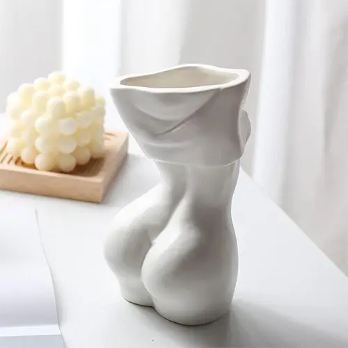 Woman Body Ceramic Vase Home Ornaments Handmade Decoration PQ26266