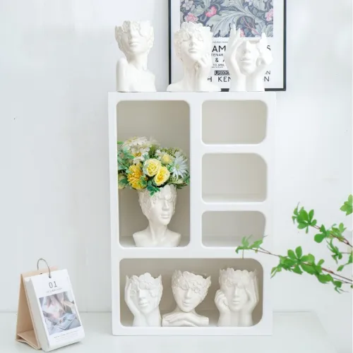 Human Face Ceramic Vase Home Ornaments Handmade Decoration PQ28957