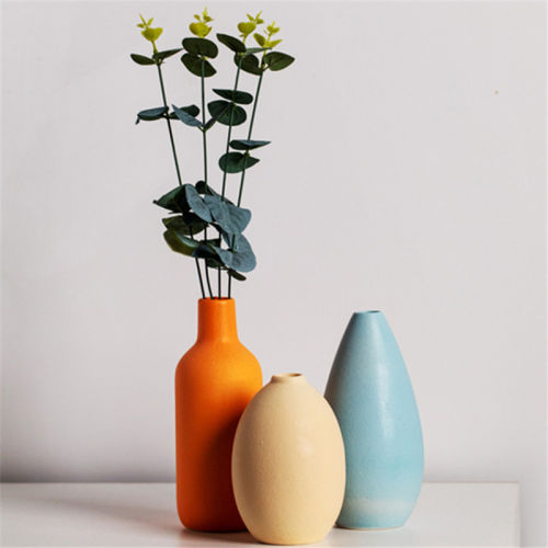3 Colors/set Ceramic Vase Home Ornaments Handmade Decoration PQ20787
