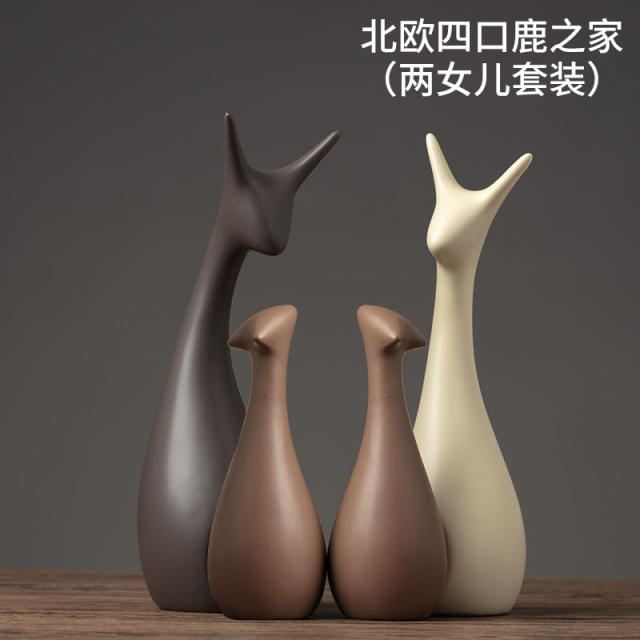 Deer Ceramic Crafts 1st Home Ornaments Handmade Decoration PQ-SY00106A