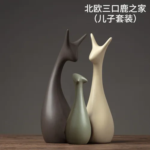 Deer Ceramic Crafts 1st Home Ornaments Handmade Decoration PQ-SY00106A