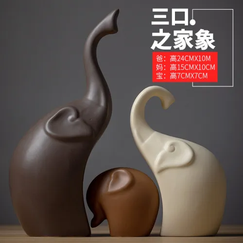 Elephants Ceramic Crafts Handmade Decoration 1st Home Ornaments PQ1600C